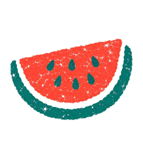 スイカのイラスト(はんこ)