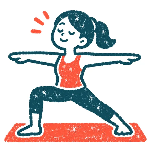 ヨガをする人のイラスト(はんこ)